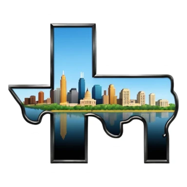 Austin Texas Location as letters sticker