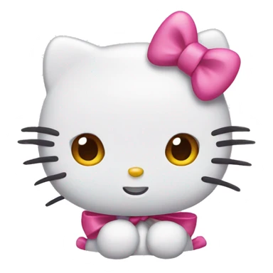 Hello kitty with a pink bow on her head sticker