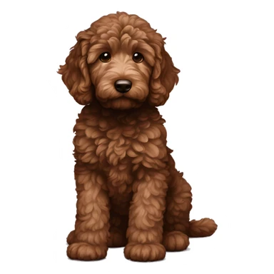 dark brown goldendoodle puppy sticker