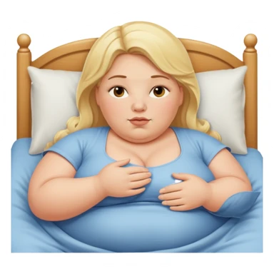 Obese blonde laying bed   sticker
