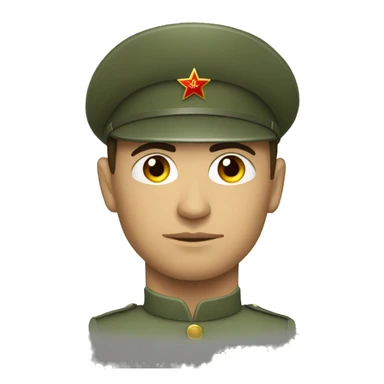 ussr soldier serious with military takes sticker