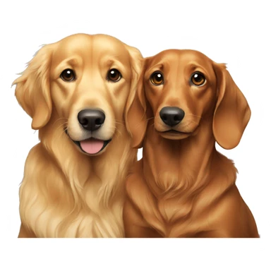 golden retriever and dachshund sticker