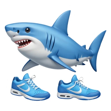 Crea un tiburón con zapatos tenis azul sticker