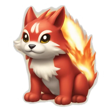 lmo Legendary Pokémon:
Emberino
A playful Fire/Psychic-type, Emberino has a warm, red fur and a cheerful disposition. With the ability *Heartfelt Glow,* it can heal allies in battle. sticker