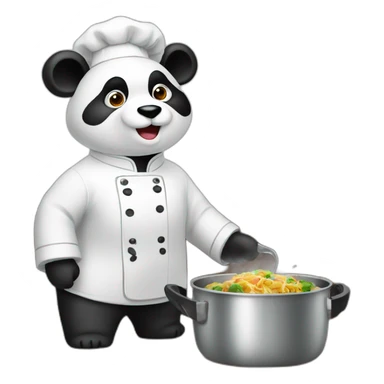 panda chef with pan sticker