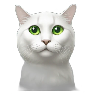 Chat poil long noir et blanc yeux vert sticker