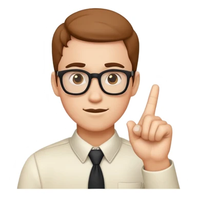 Nerd 🤓  raising a finger ☝️ sticker