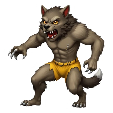 A werewolf very close to the finish line sticker
