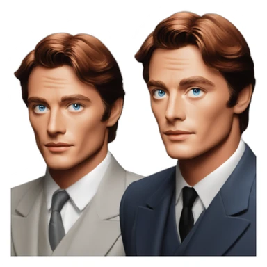 Alain Delon young butler blue eyes short red hair sticker