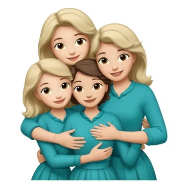 Teal group hug with Belles wording sticker