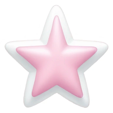 light pink star with a white ribbon around it sticker