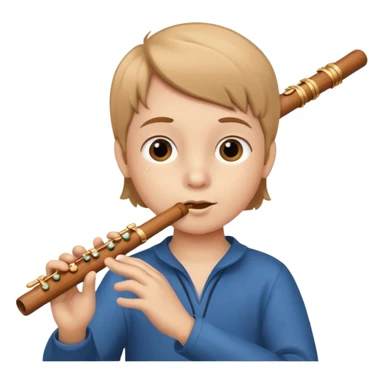 kid plays flute sticker