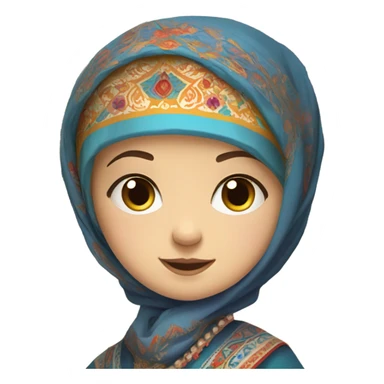 Russian girl in traditional clothes  sticker