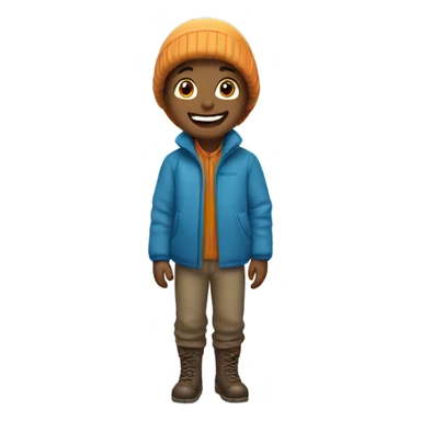 cheerful boy in snowy landscape sticker