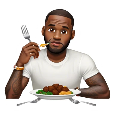 LeBron James eating dinner sticker