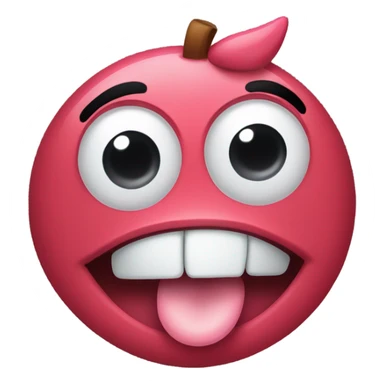 love heart eyes sticking out tounge sticker