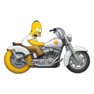 Homer Simpson qui conduit une moto sticker