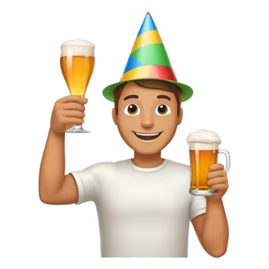 Man with beer funnel sticker