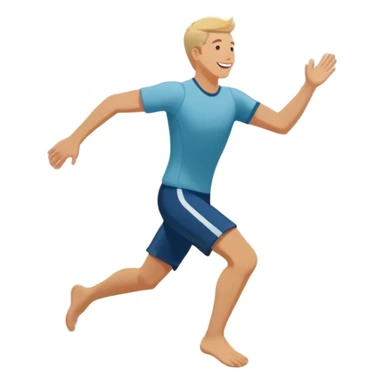 A white man running into the ocean with arms wide open, embracing the waves and the moment. The sun shines warmly, and the water sparkles, symbolizing the joy of creating fun and appreciating life’s simple moments. Their footprints in the sand fade as they fully immerse themselves in the present. sticker