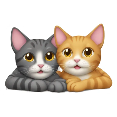 Two cats are cuddling  sticker