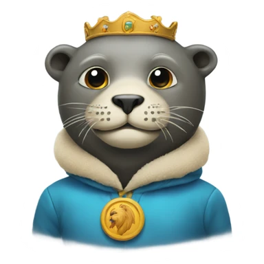 seal wearing a lion costume sticker