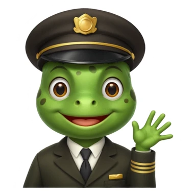 Frog train conductor sticker