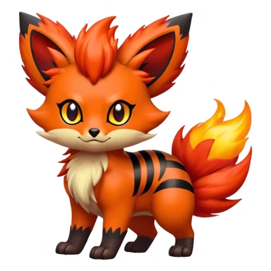 Zorua-Vulpix-Litten-Fakémon-hybrid-creature (full body)  sticker