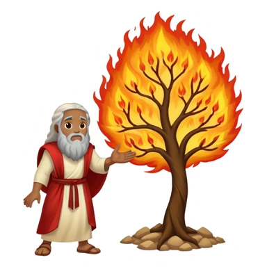 moses encountering the burning bush sticker