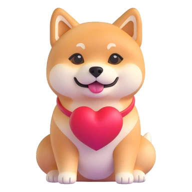 shiba inu, in love sticker