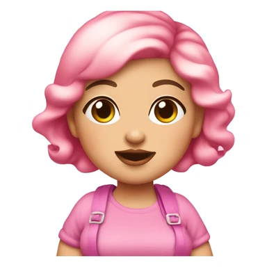 pink cute chubby cheeky girl that loves fashion and everything nice that can be use as a logo sticker