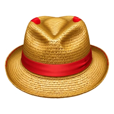 just a straw hat with red detailing sticker