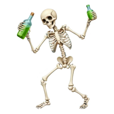 horror skeleton full body dead dancing with poison sticker