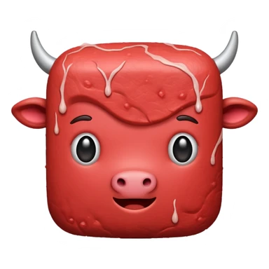 raw beef, uncooked, simple emoji style sticker