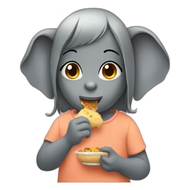 eating elephant girl sticker