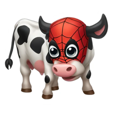 Spider-Man as a cow sticker