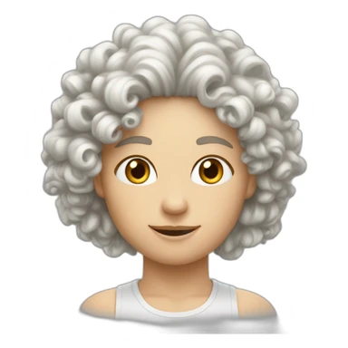 a white pepole with curly hair hand atletics fasc" sticker