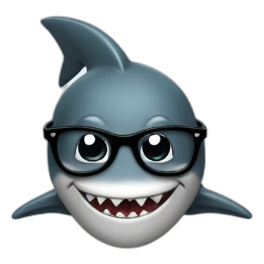 shark with glasses black neo sticker