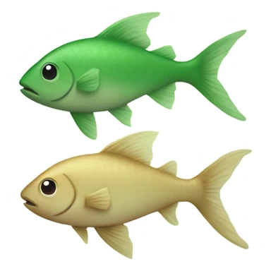 Two fish one above the other but green and beige  sticker
