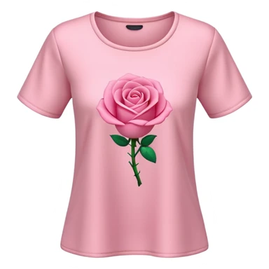 A 3D cartoon rose-pink women’s top with short sleeves, soft fabric texture, gentle lighting, isolated on plain background. plain no textures. sticker