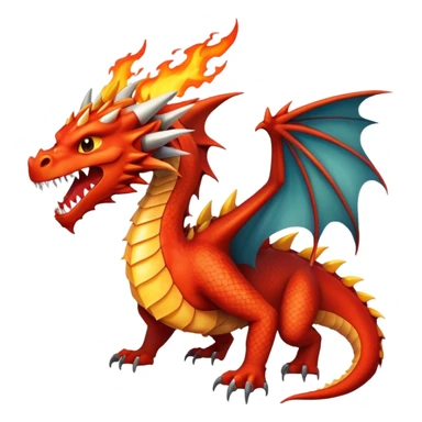 Dragon wings sharp teeth fire claws spikes sticker