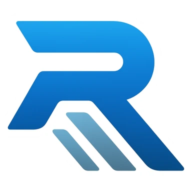 Change the logo to a bold and modern style with a blue and silver color scheme, keeping the design sharp and clean with a transparent background. sticker