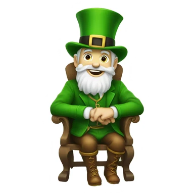 Leprechaun in Santa’s lap sticker