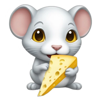 Souris qui mange un fromage sticker