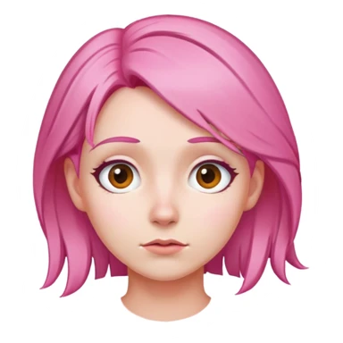 wondering face of a pink haired woman  sticker