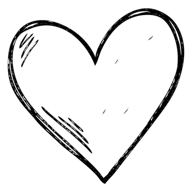 hand-drawn outlined heart with violet and grey accents sticker