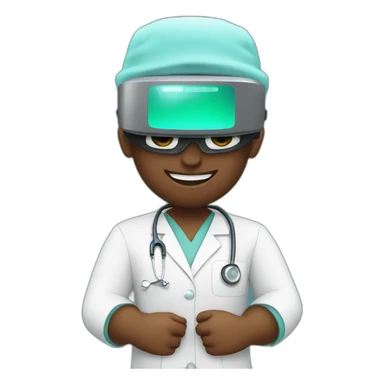 Surgeon-with-virtual-reality-display sticker