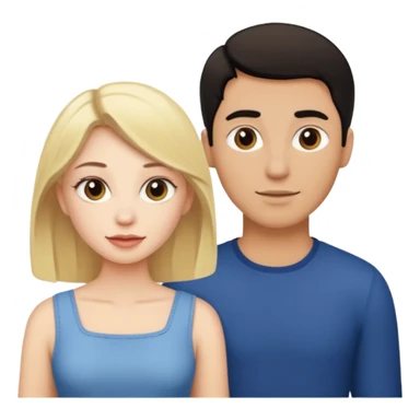 Blonde girl with dark headed man couple  sticker