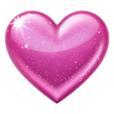 glitter pink heart sticker
