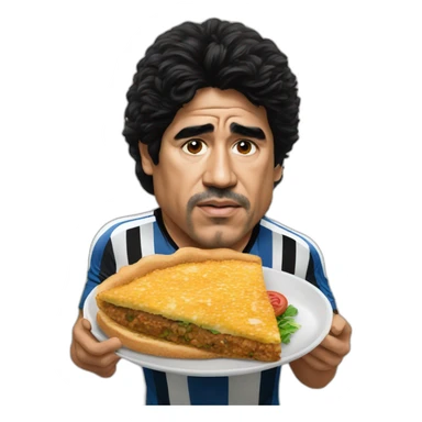 Maradona eating milanesa sticker