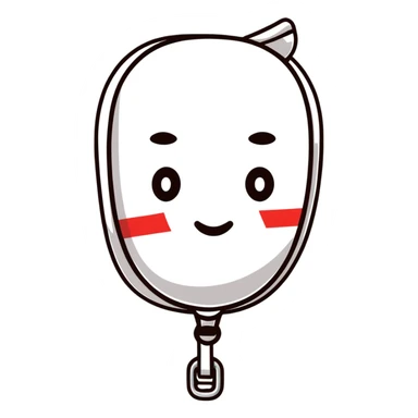 cartoon face with a zipper across the mouth sticker